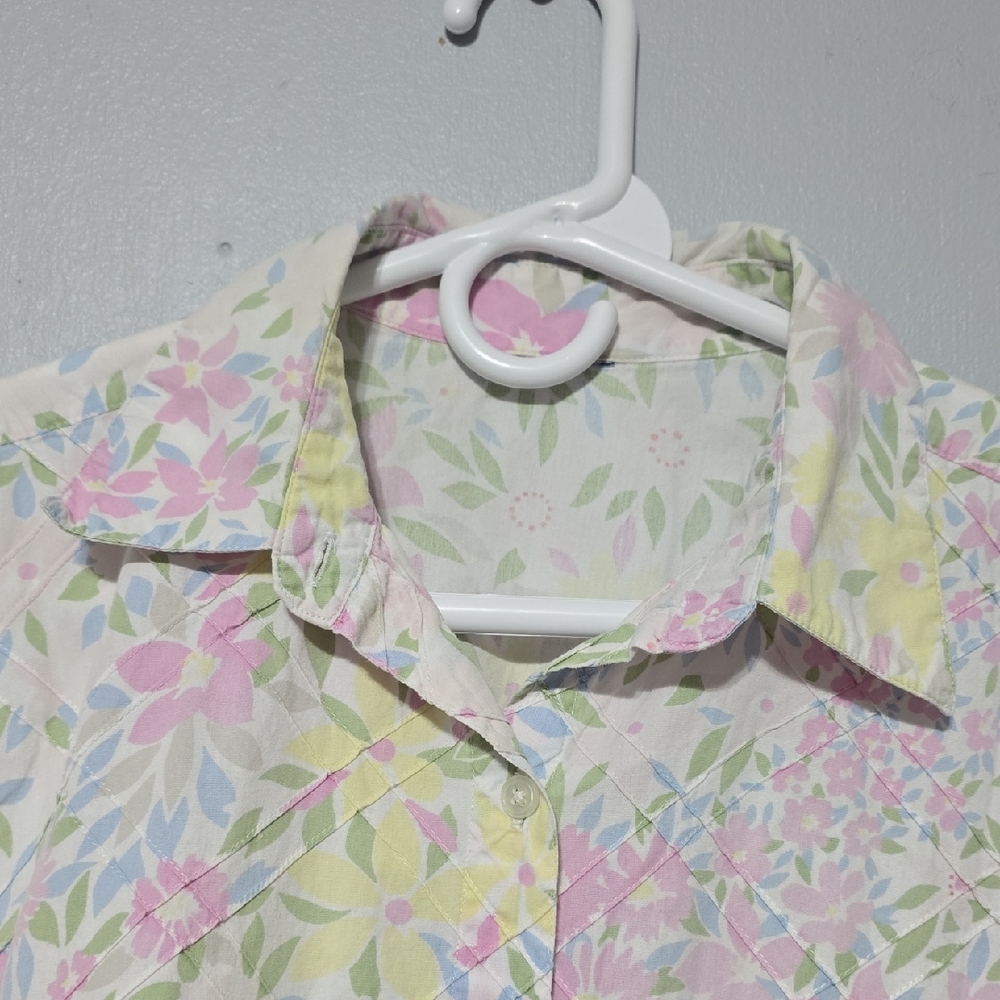 Source Unknown Women's Floral Button Down Shirt - Pink, Yellow, Green - Picture 4 of 8
